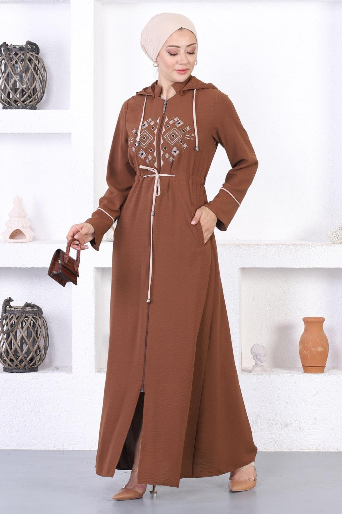 Bestickte Kapuzen-Abaya