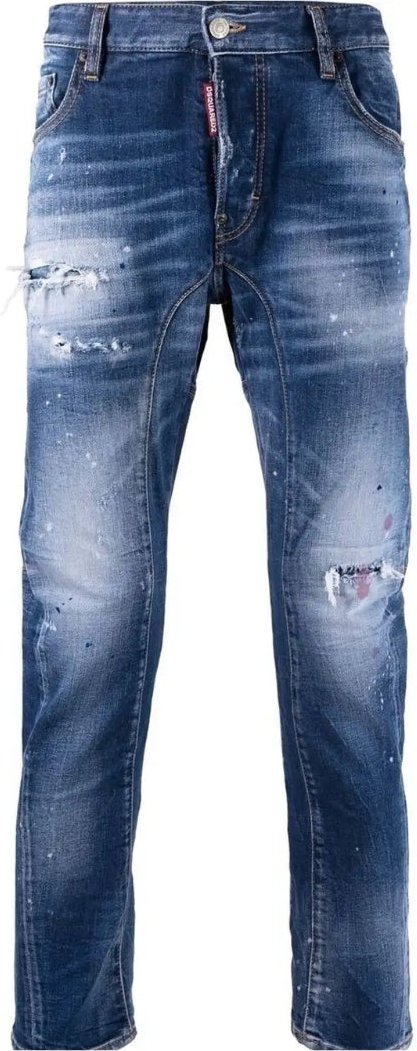 Dsquared2 Tidy Biker Jeans Im Zerrissenen Stil, Blaue Jeanshose