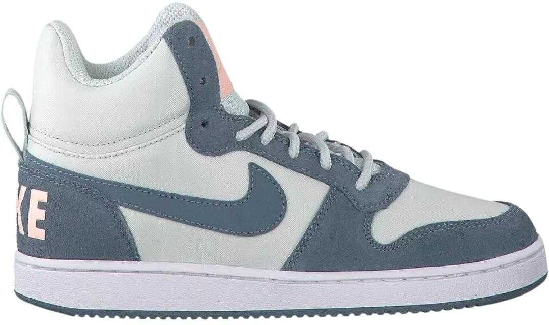 Nike - "Court Borough Premium" Sneaker für Damen, Leder, Knöchelhoch (Weiß/Blau)