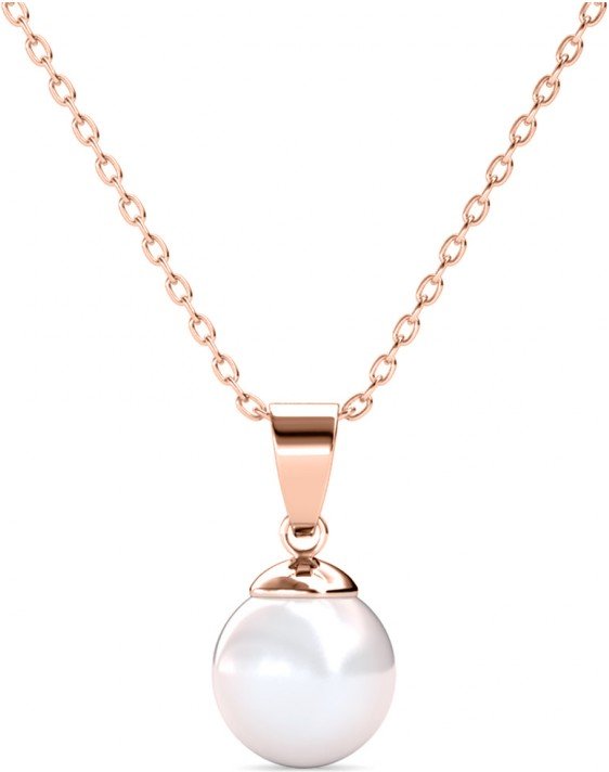 Vollmond-Perlen-Anhänger - Rose Gold und Kristall