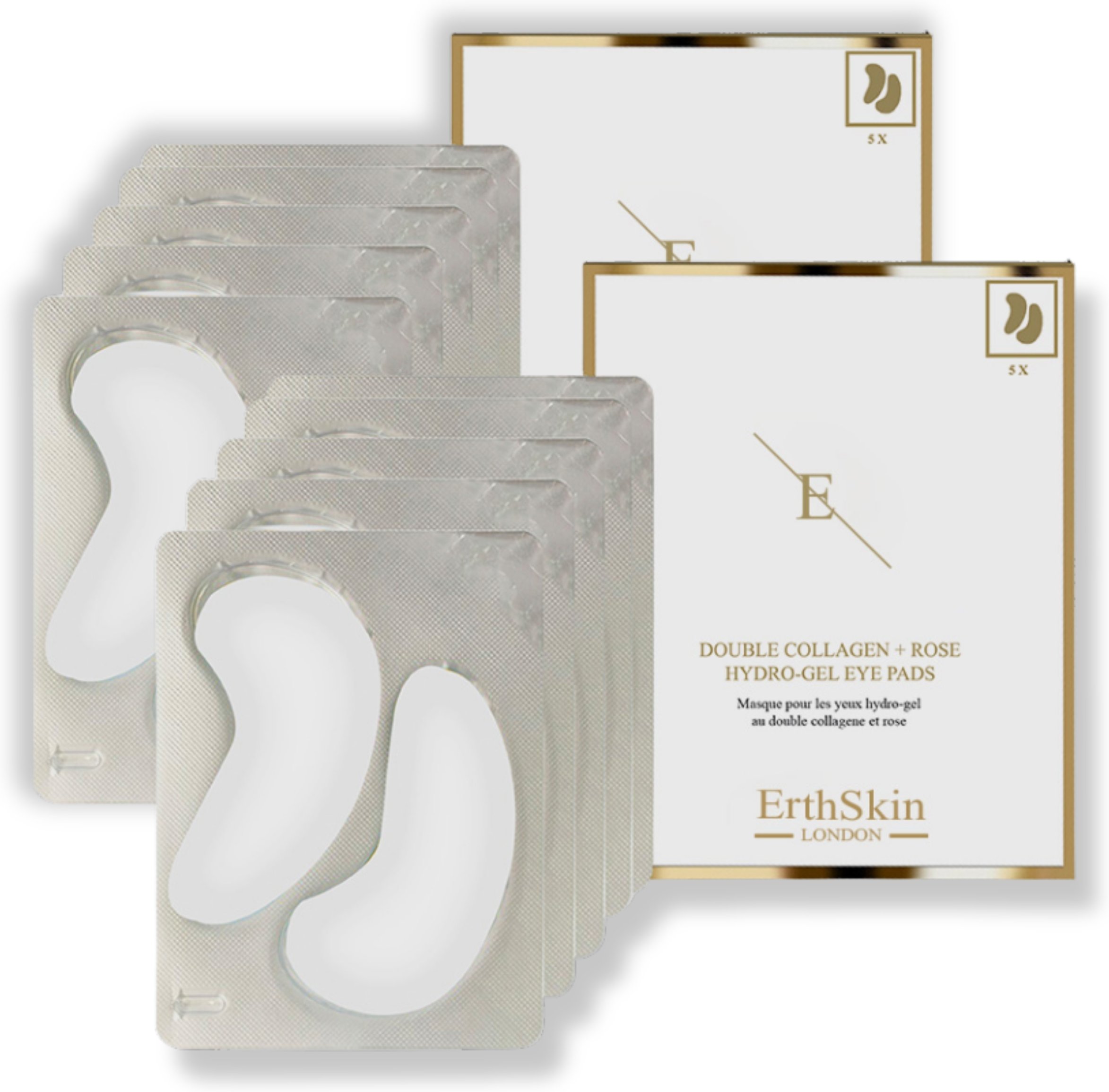 Thumbnail - 2x Double Collagen + Rose Hydrogel Augenpads 5 X 2