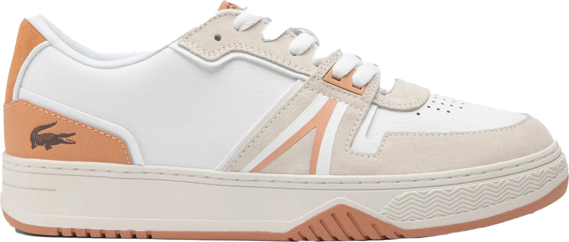 Lacoste - Herren/Damen Unisex Sneaker "L001", Leder (Weiß/Beige)