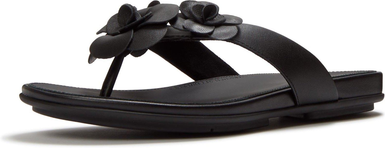 Fitflop Gracie Flower Leder Damen Badeschuhe Schwarz
