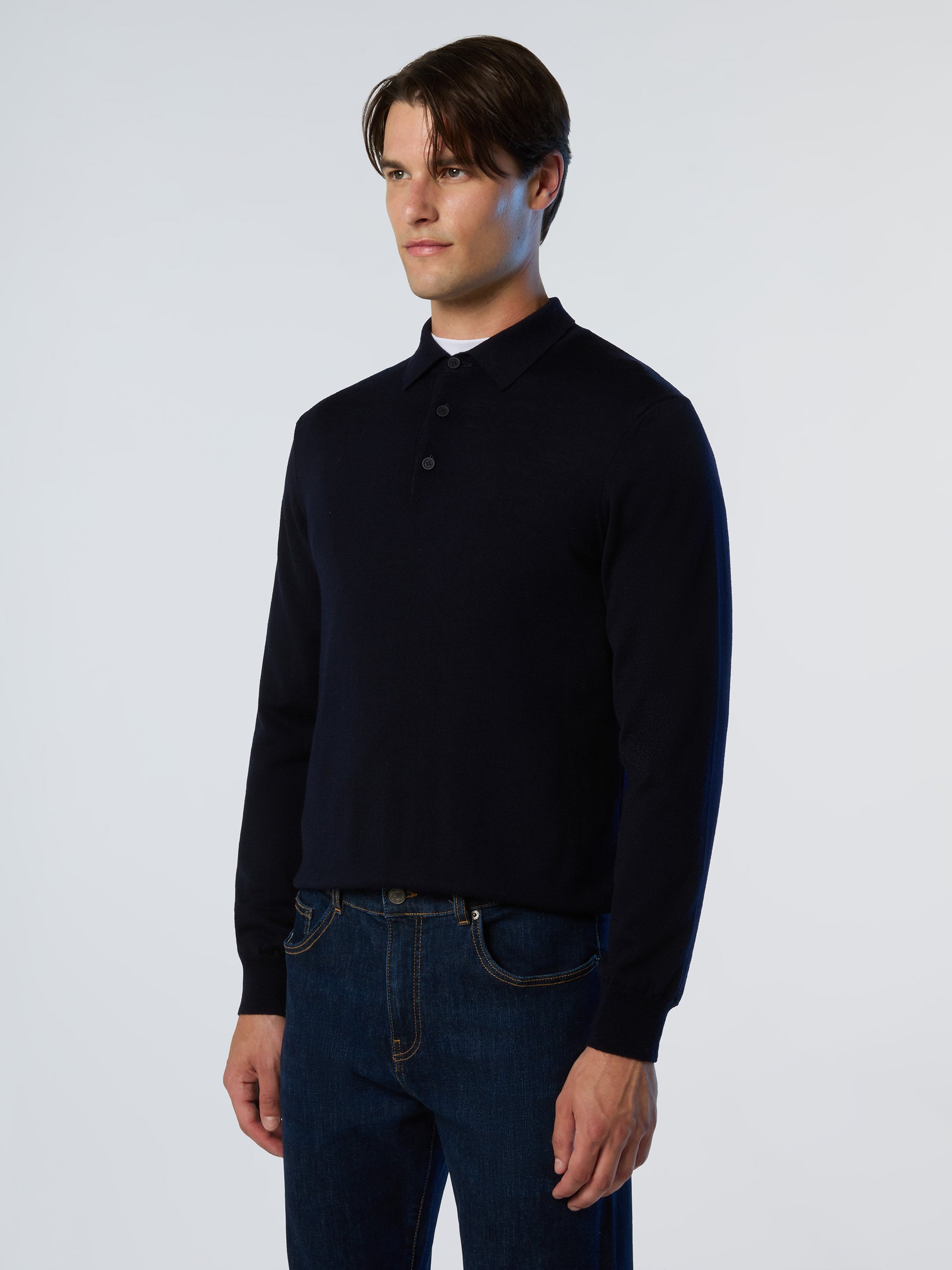 North Sails Pullover Poloshirt aus Merinowolle