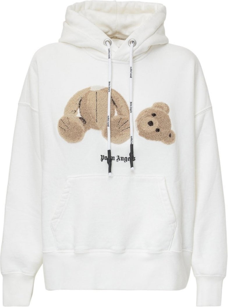 Palm Angels Kill The Bear Weißer Kapuzenpullover