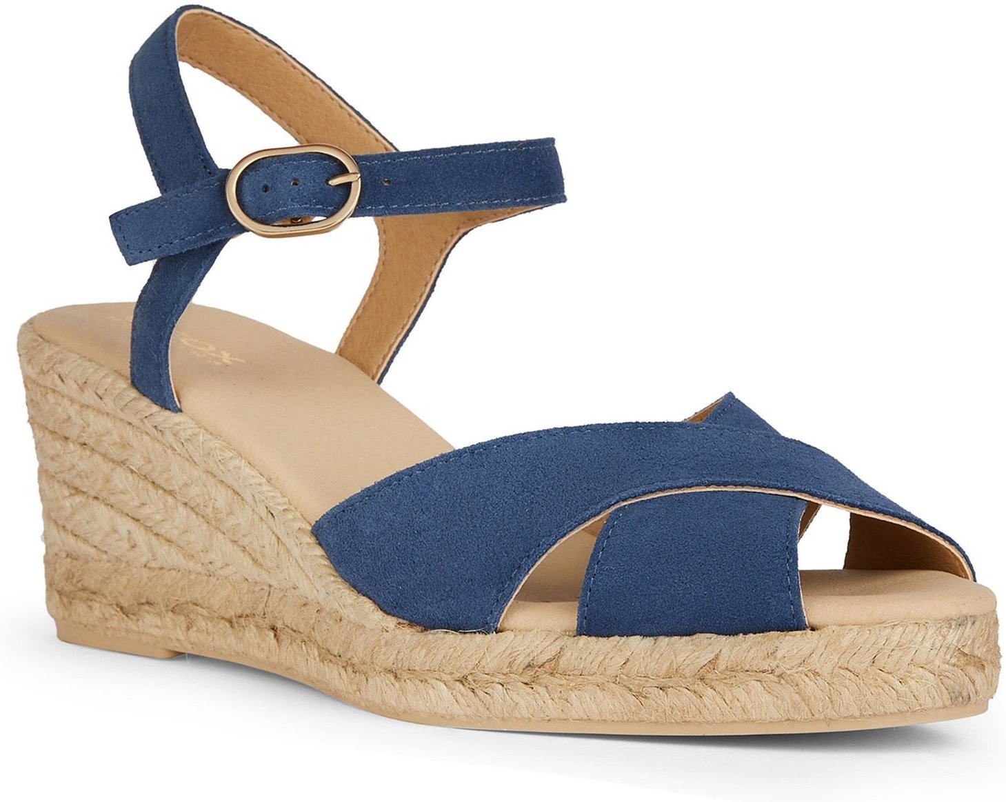 Geox D Gelsa Low C Leder Damen Navy Sandalen