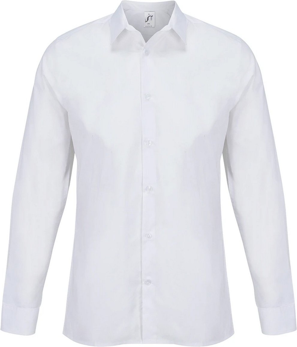 SOLS - "Bailey" Hemd für Herren/Damen Unisex, Popelin, Langärmlig (Weiß)