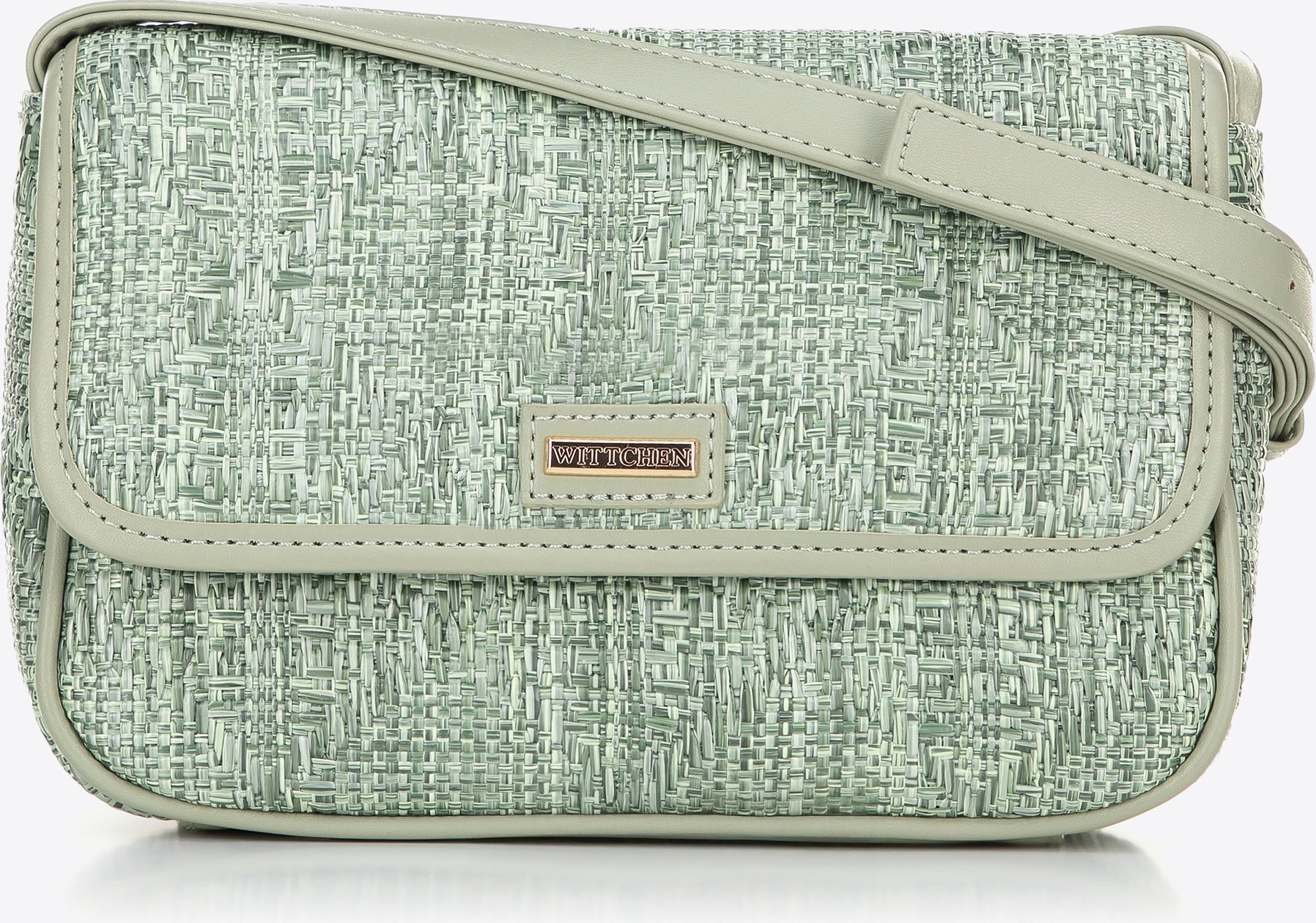Wittchen Damen-Umhängetasche mit geflochtenem Überschlag, klein, grün