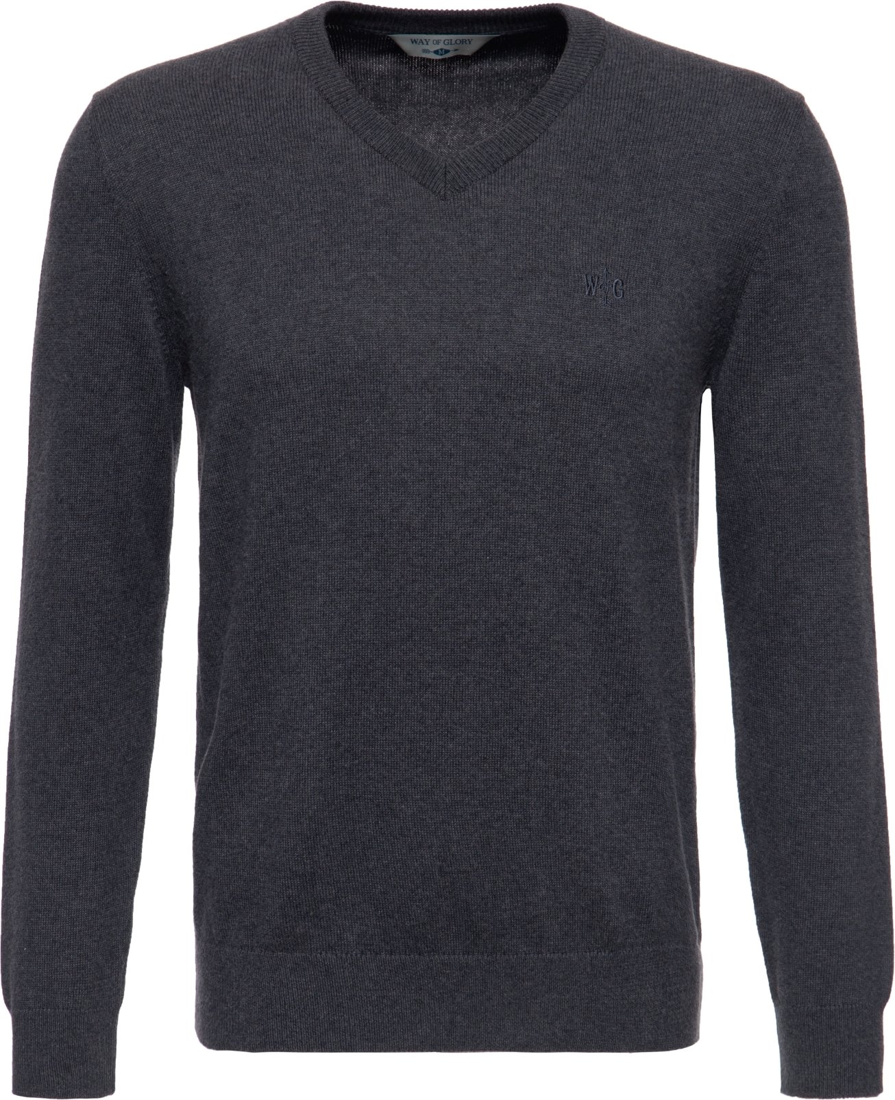 Thumbnail - Way of Glory Herren WAY OF GLORY Herren Pullover mit V-Ausschnitt anthrazit