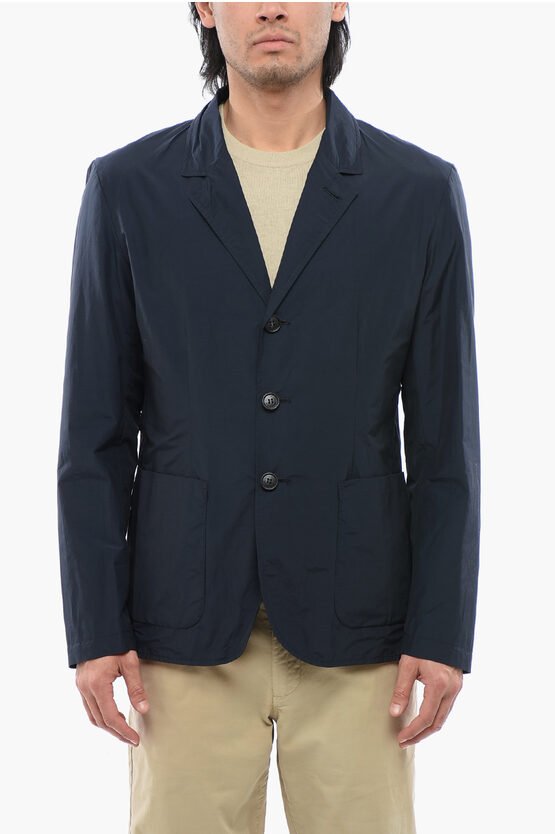 Einreihiger Blazer mit aufgesetzten Taschen in Blau