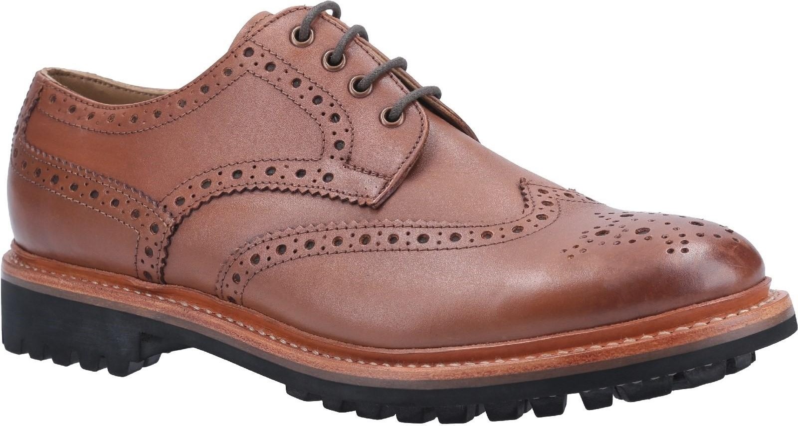 Cotswold Mens Quenington Commando Lace Up Dress Lederschuh (Braun)
