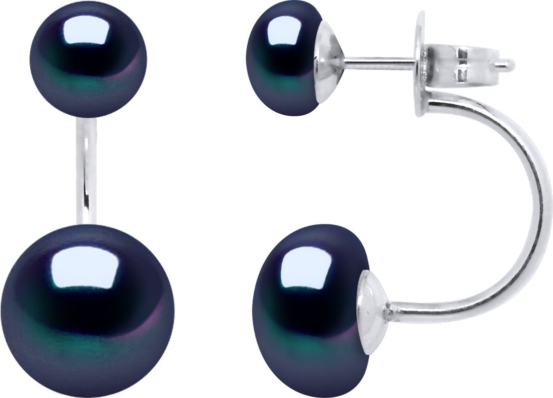 Ohrringe Duo Echte Süßwasser-Zuchtperlen Knopf 6 und 9 mm