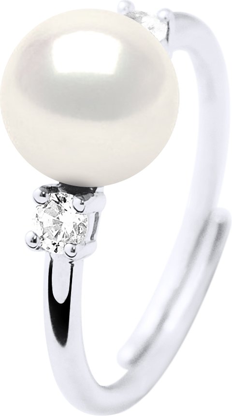 Ringschmuck - Echte Süßwasser-Zuchtperle, rund 7-8 mm