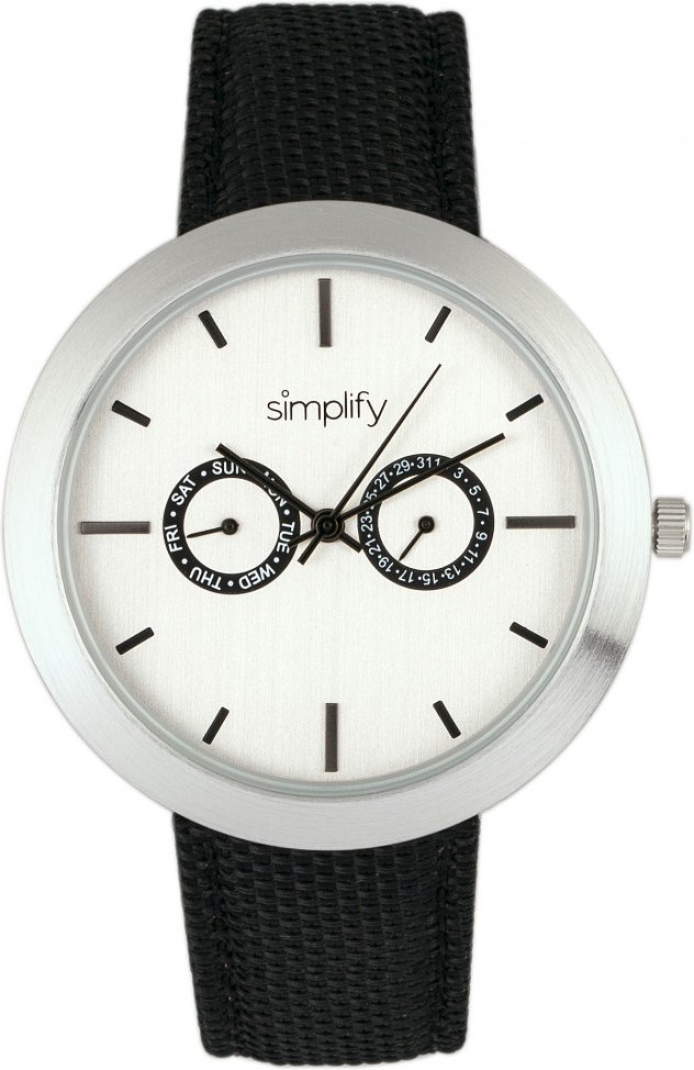 Simplify The 6100 Canvas-überzogene Armbanduhr mit Tag/Datum