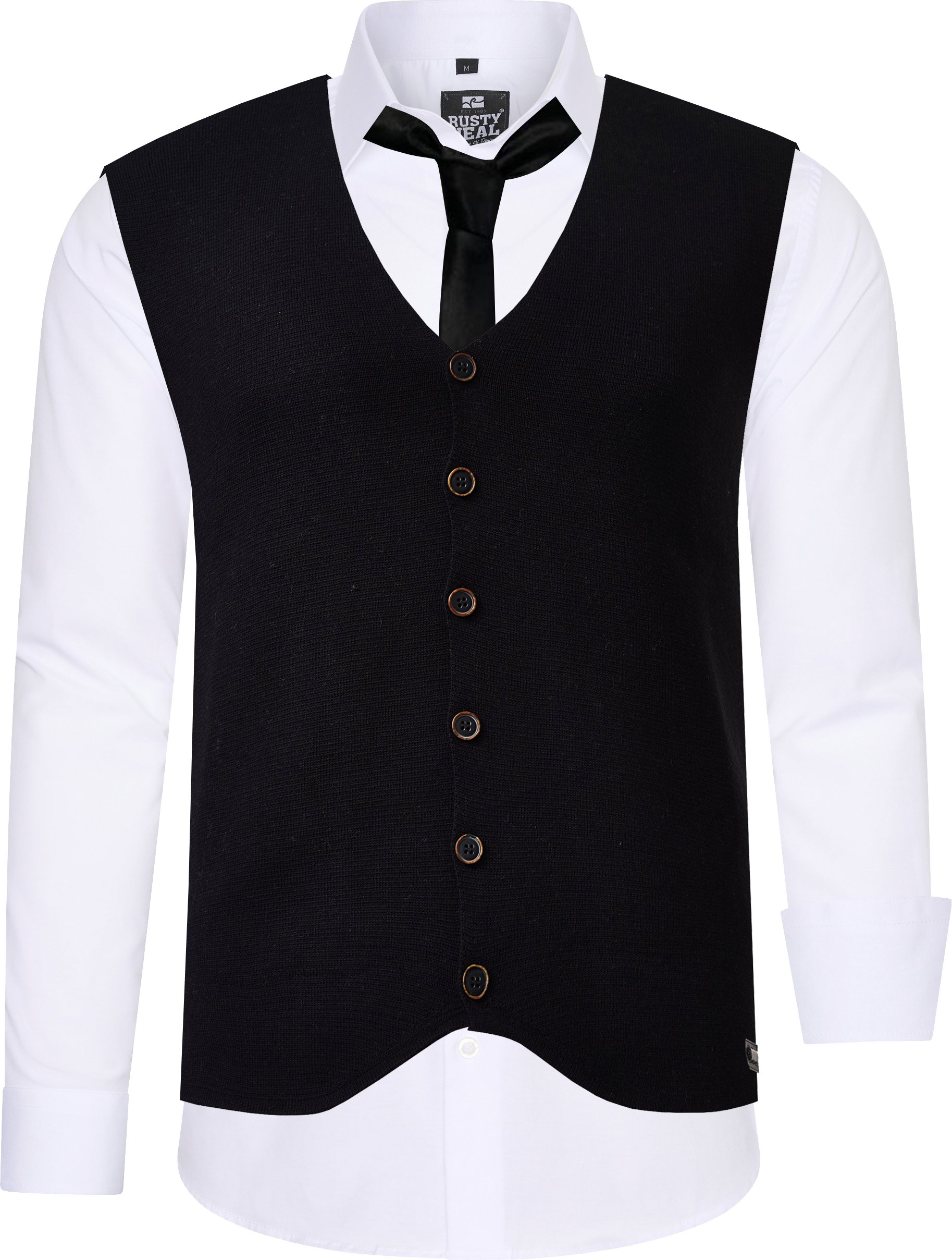 Hemd mit Weste und Krawatte 3er Set