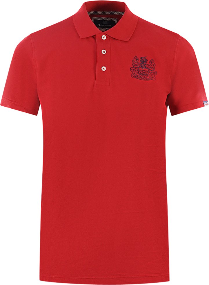 Thumbnail - Aquascutum Branded Sleeve Rotes Poloshirt
