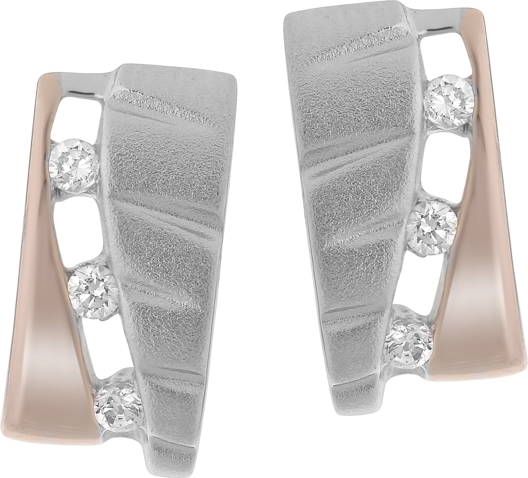 Orphelia 'Lova' Ohrstecker aus 925er Sterlingsilber für Damen - Silber/Rosé ZO-7093