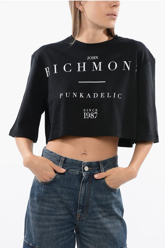 Kurzes GENYA T-Shirt mit Oversized-Passform in Schwarz