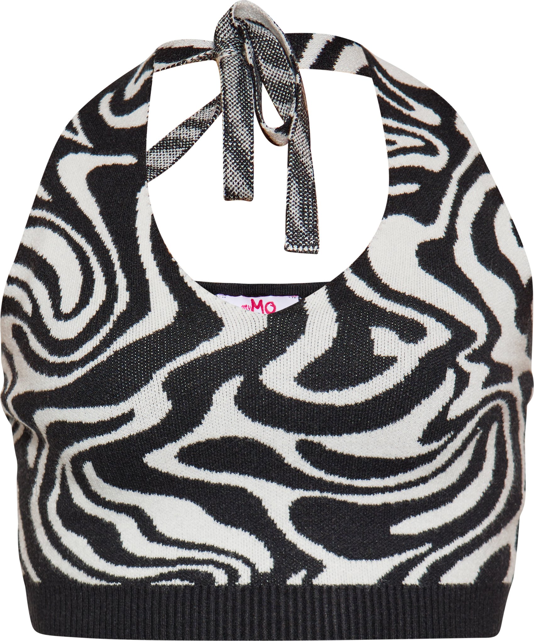 Mymo Crop-Top Damen wollweiß schwarz