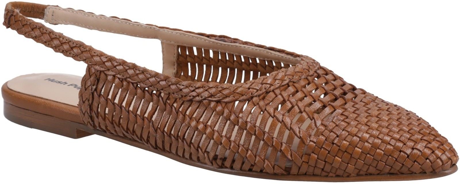Hush Puppies Dalia Woven Damen Flache Schuhe Aus Leder In Tan