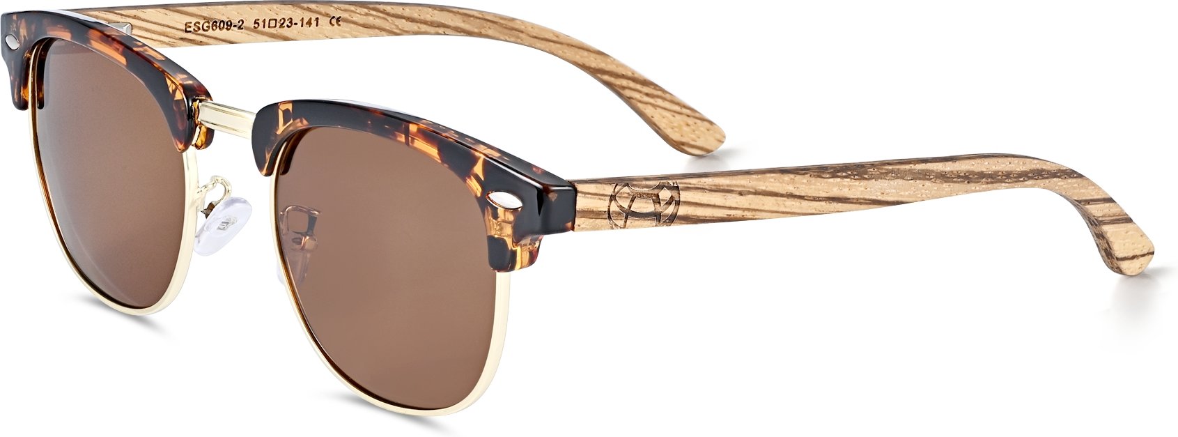Earth Wood Marokopa Polarisierte Sonnenbrille - Zebra/Braun