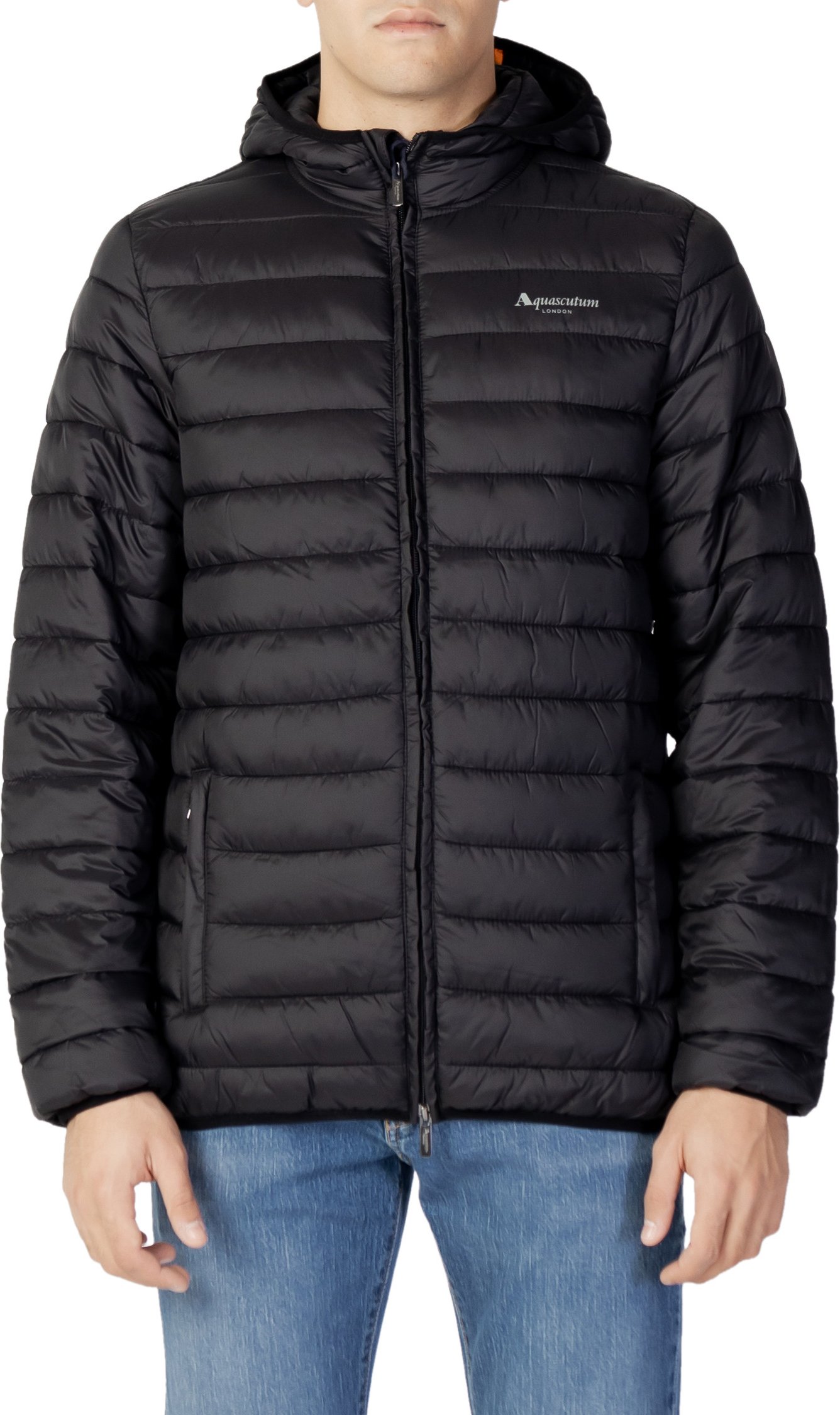 Aquascutum London Logo Schwarz Active Hoodie Jacke