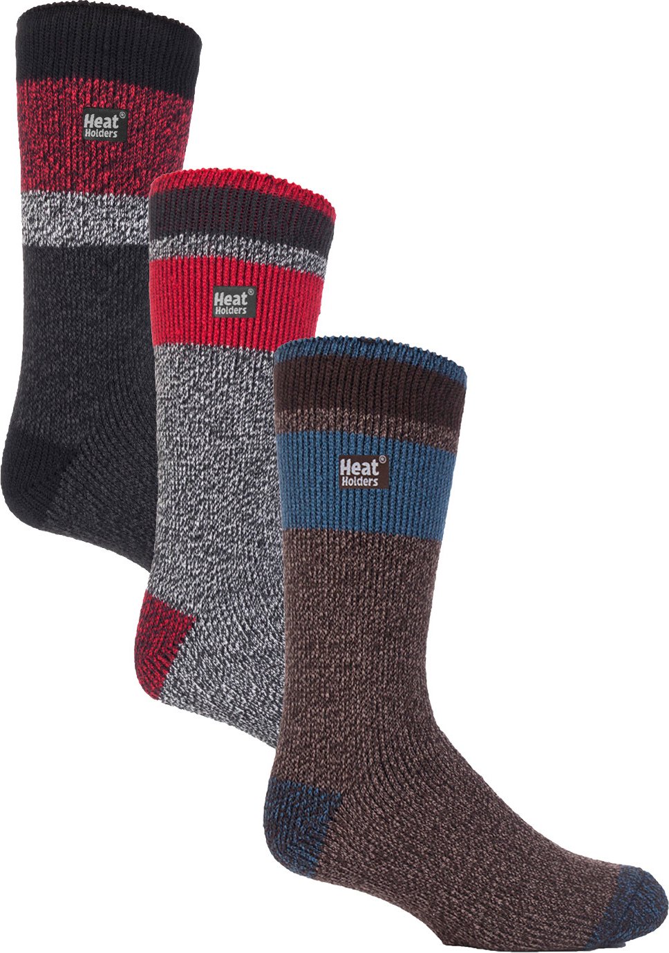 HEAT HOLDERS - 3er Pack Multipack Herren Thermosocken für den Winter - Schwarz / Grau