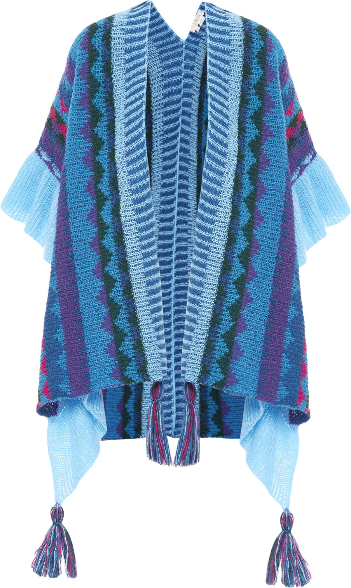 usha Poncho Frauen Blau Mehrfarbig