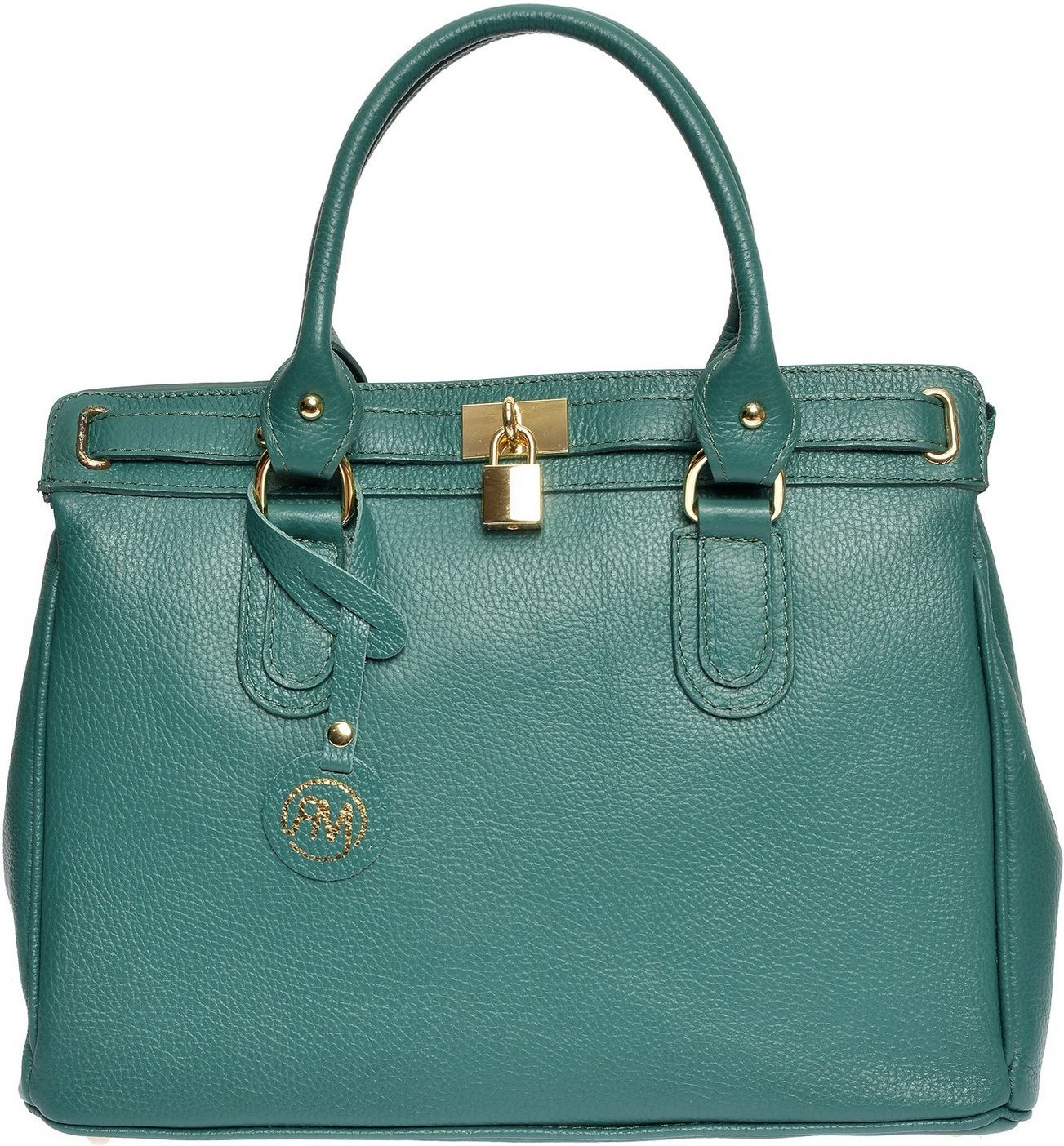 Roberta M Grün Rindsledertasche