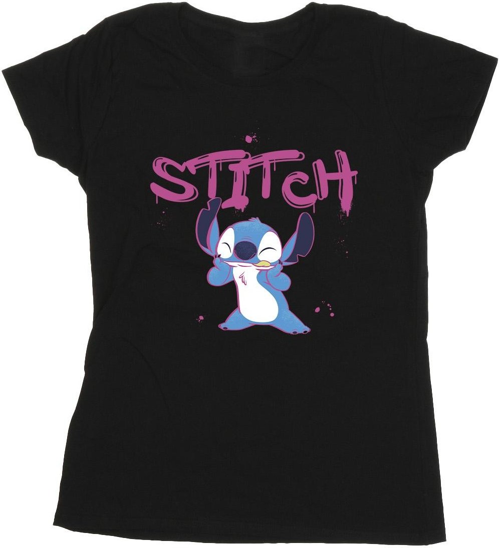 Disney - "Lilo And Stitch Graffiti" T-Shirt für Damen (Schwarz)