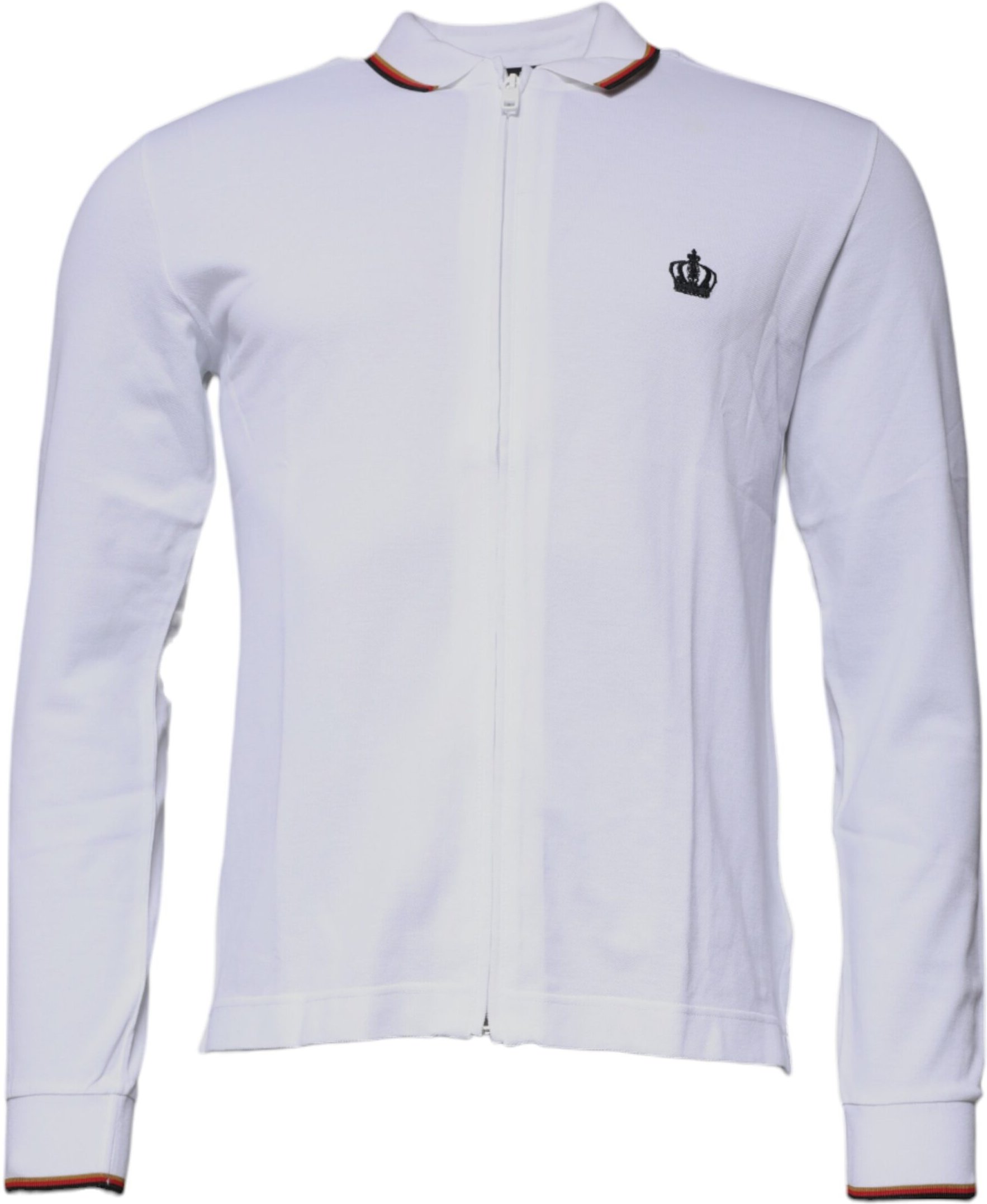 Langärmliges Zip-Polo-Shirt mit Kronen-Detail