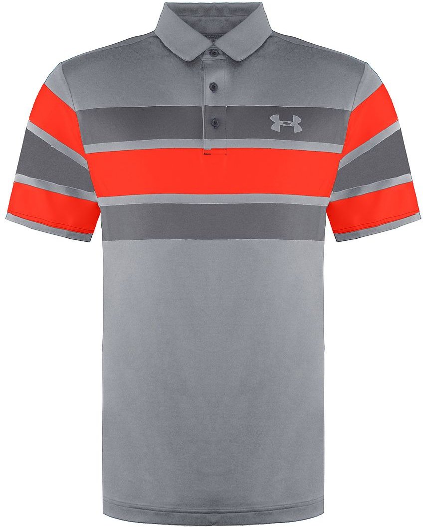 Under Armour Playoff 2.0 Herrengrau/Orangen -Polohemd