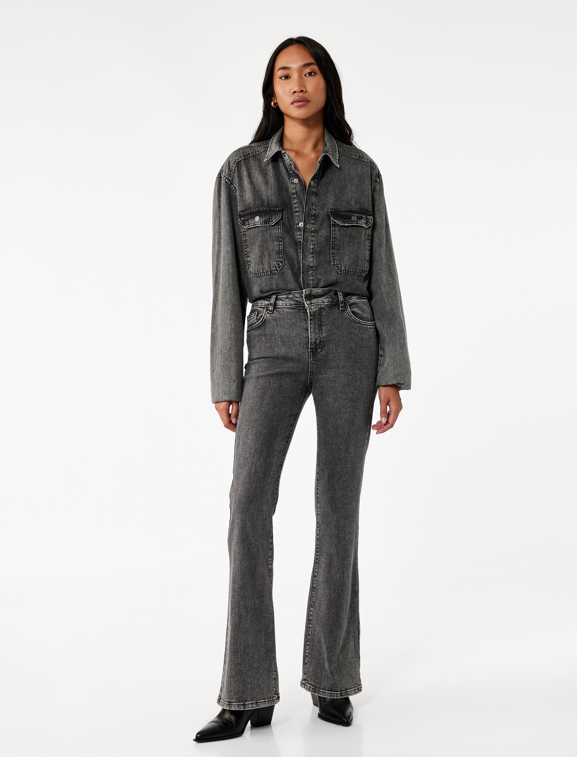 Koton HOSEN Flare-Fit-Jeans mit Taschen