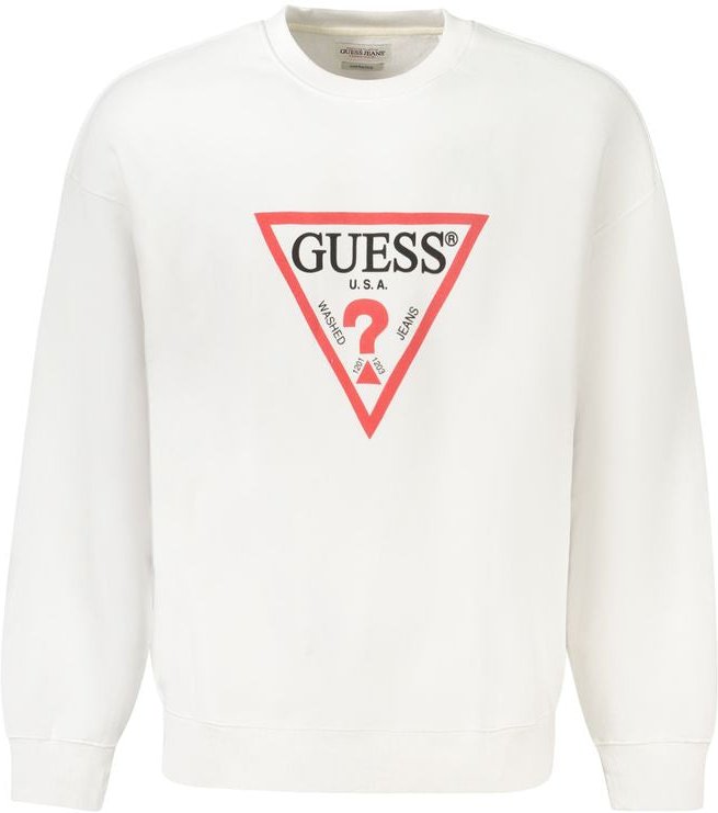 Guess Jeans weißer Baumwollpullover für Herren