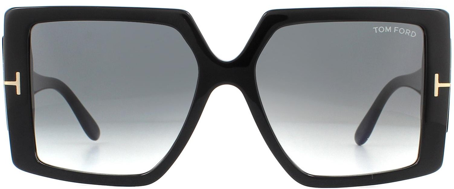 Tom Ford Sonnenbrille Quinn FT0790 01B Glänzend Schwarz Grau Rauch Gradient