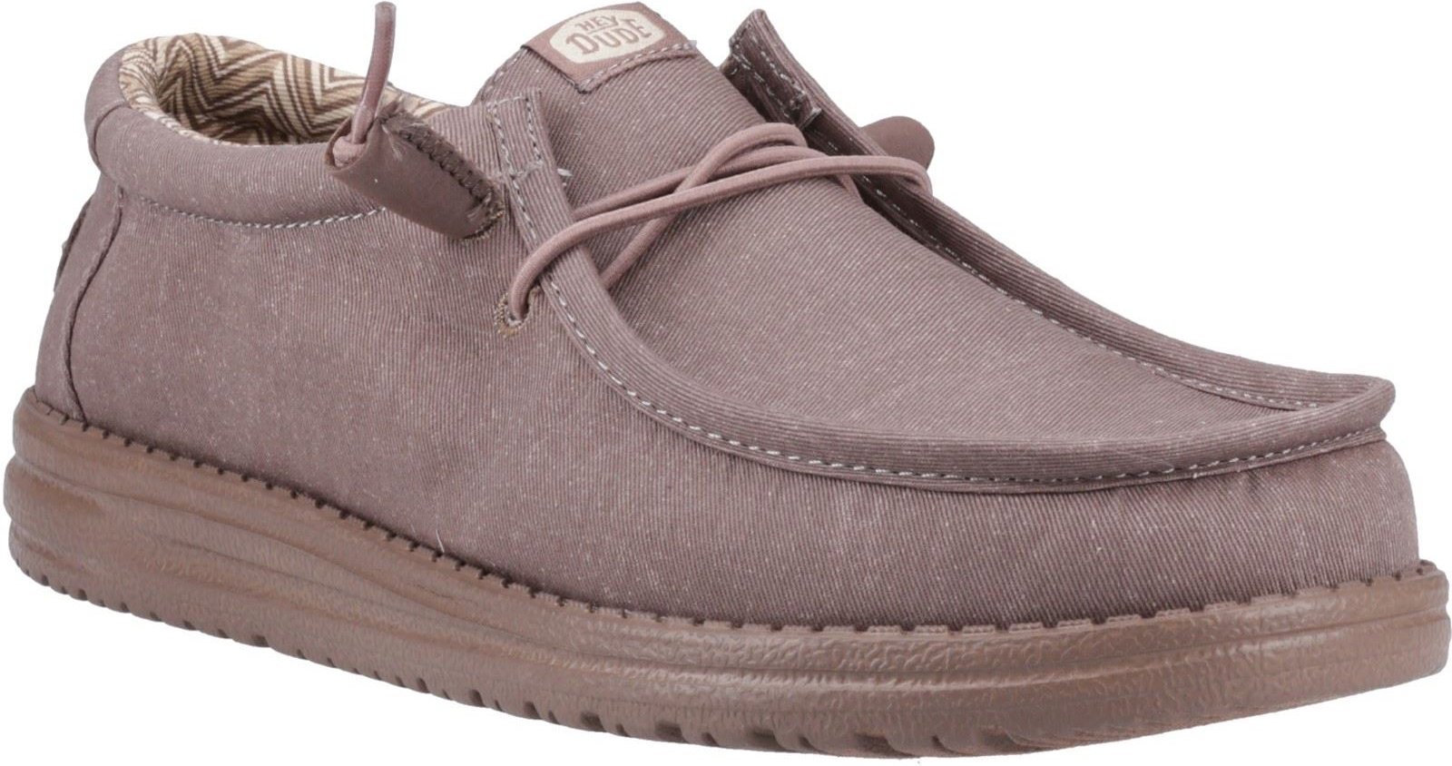 HEYDUDE Wally Stretch Canvas Baumwolle Herren Mokassins Schuhe in tiefem Taupe