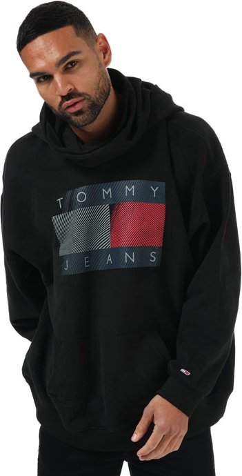 Sweat capuche logo réfléchissant col cheminée Tommy Hilfiger Pour Homme en Noir