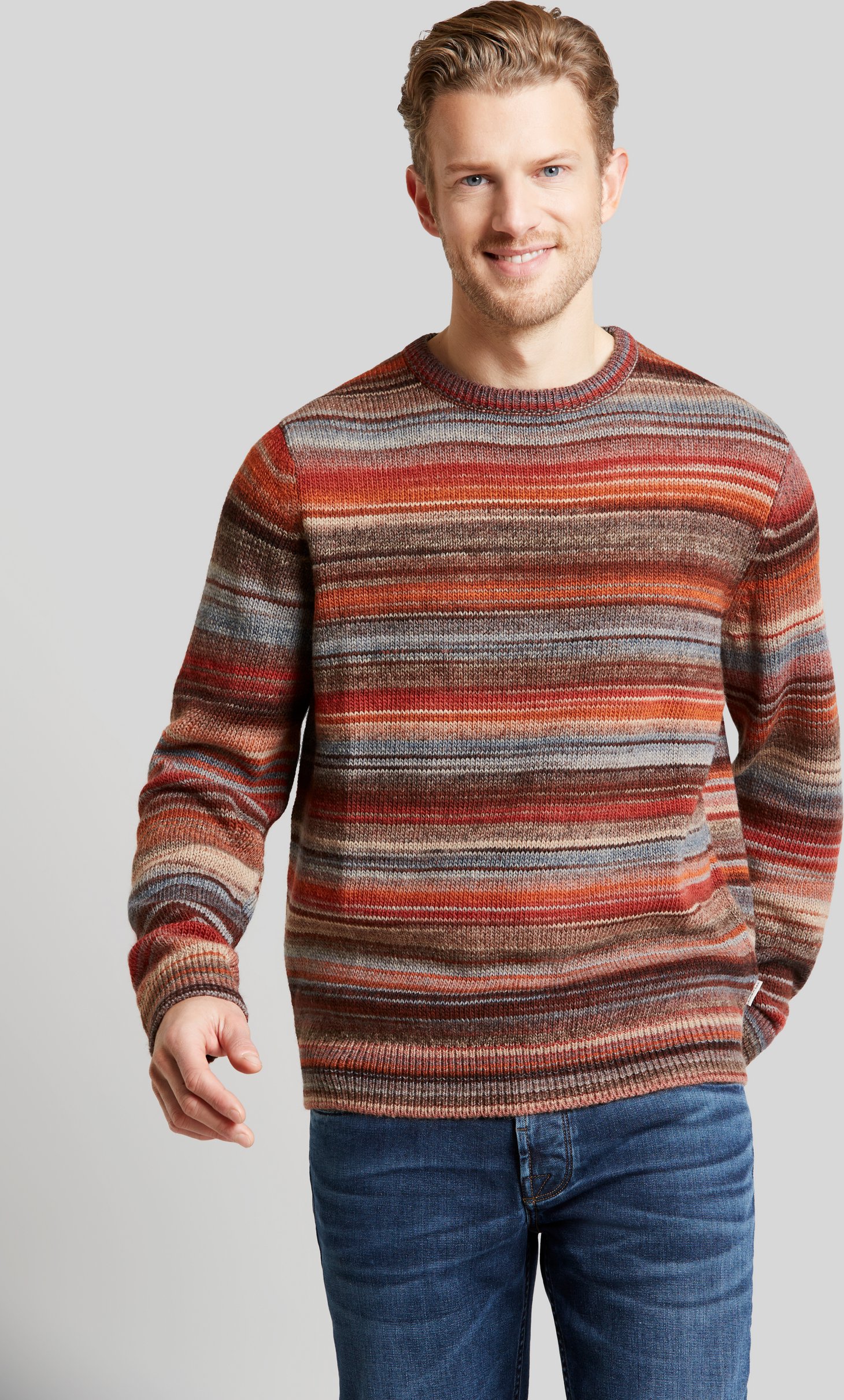 Bugatti Herren Pullover mit Multicolor-Farbverlauf