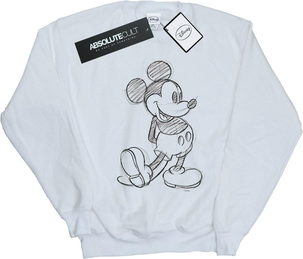 Disney - "Mickey Mouse Sketch Kick" Sweatshirt für Herren (Weiß)