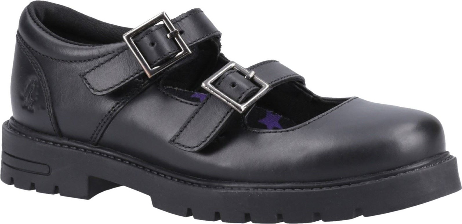 Hush Puppies Ella Senior Mädchenschuhe Aus Schwarzem Leder