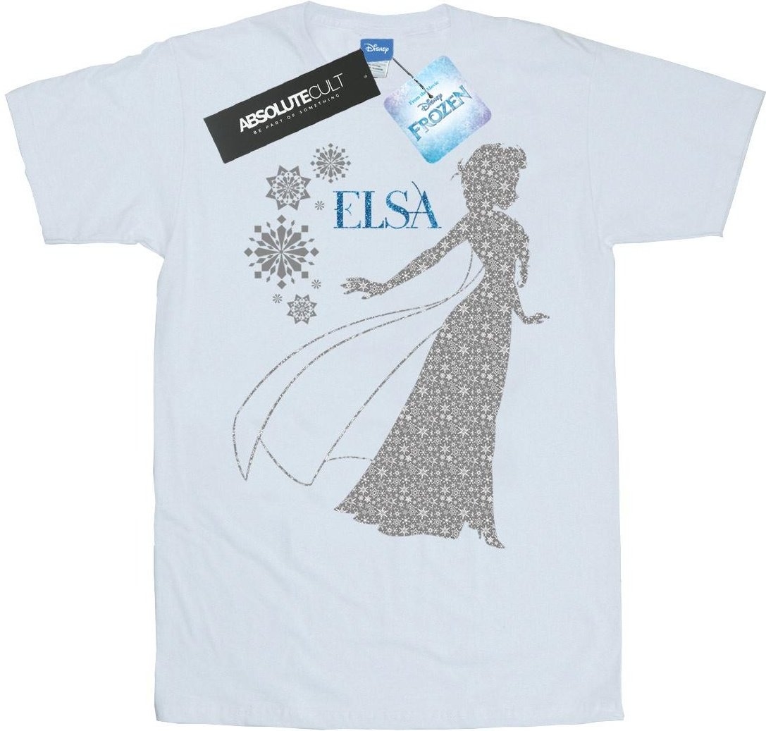 Disney - "Frozen Elsa Christmas Silhouette" T-Shirt für Damen (Weiß)