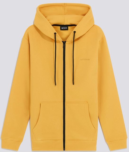 Senfgelber SWEN HOOD ZIP BRAND Herrenpullover