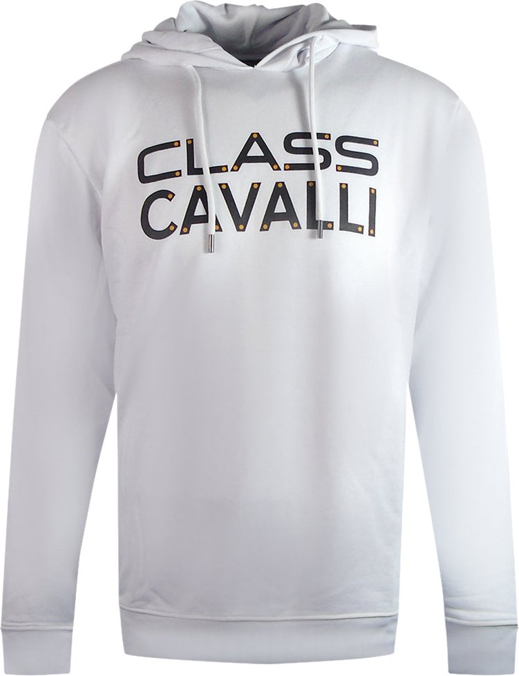 Thumbnail - Cavalli Class Reverse Logo Weisser Kapuzenpullover