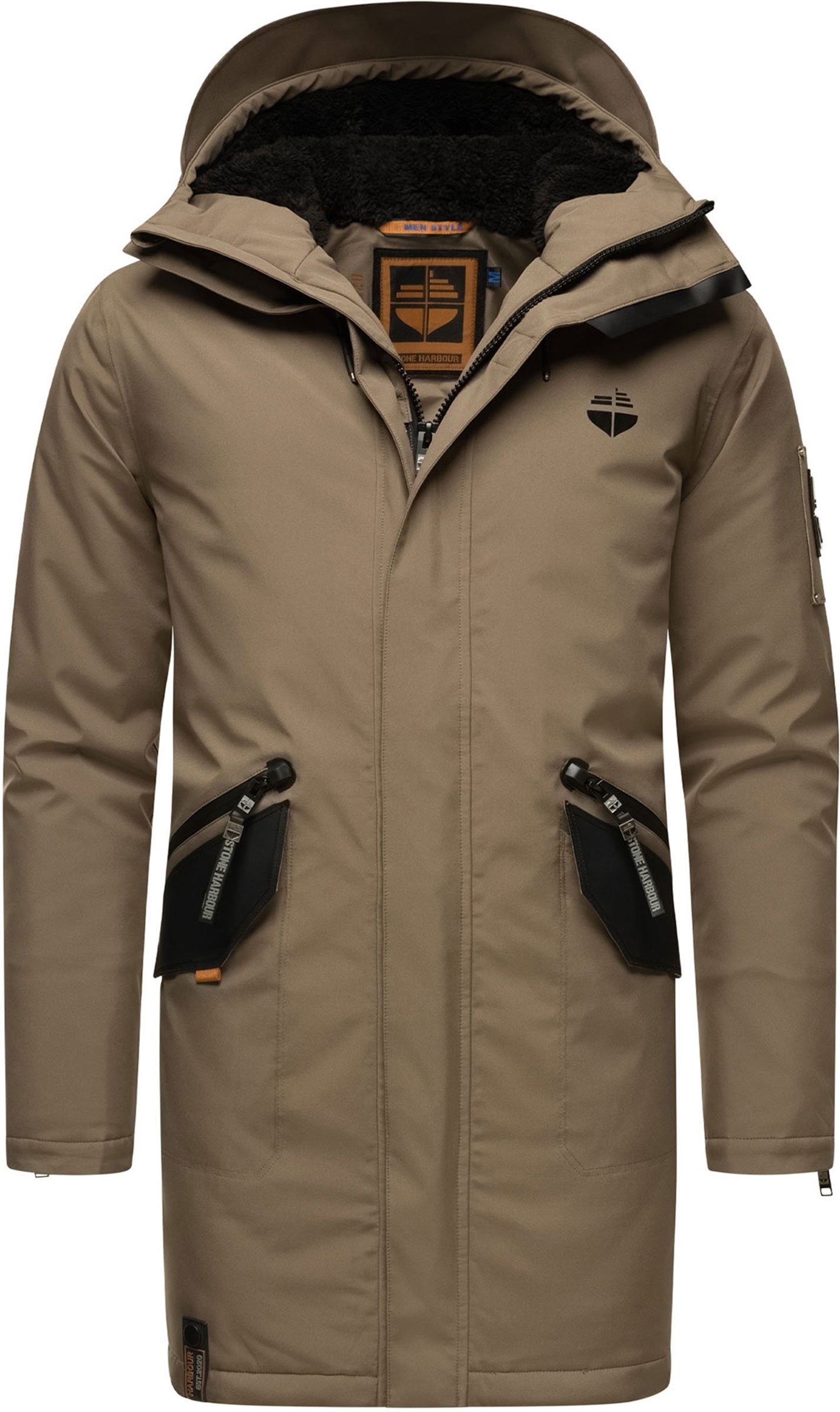 Stone Harbour Herren Winterjacke Ragaan mit Teddyfell & Kapuze