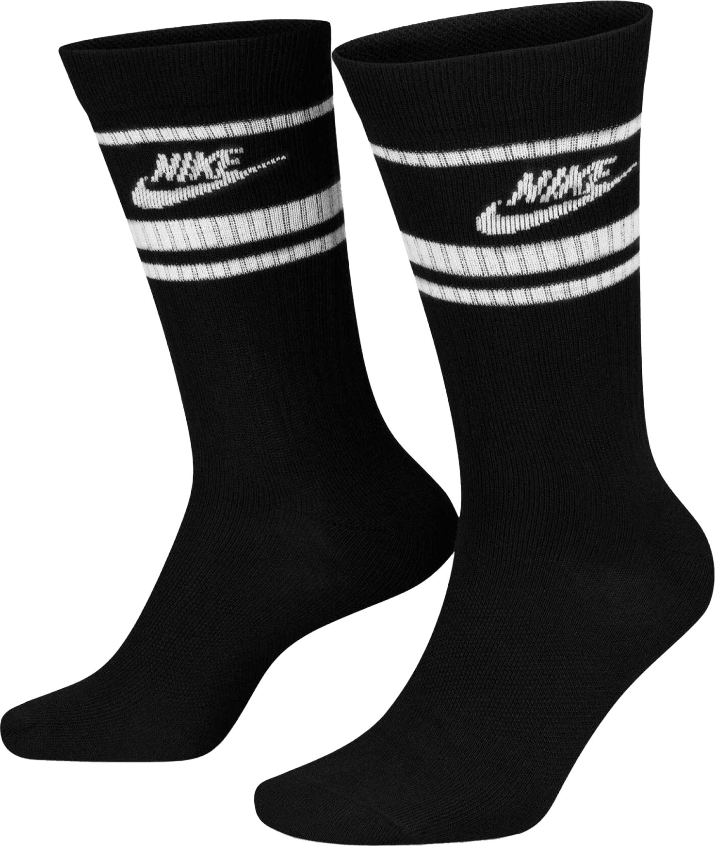 Nike - "Sportswear Essential" Socken für Herren/Damen Unisex, Alltag (3er-Pack) (Schwarz/Weiß)