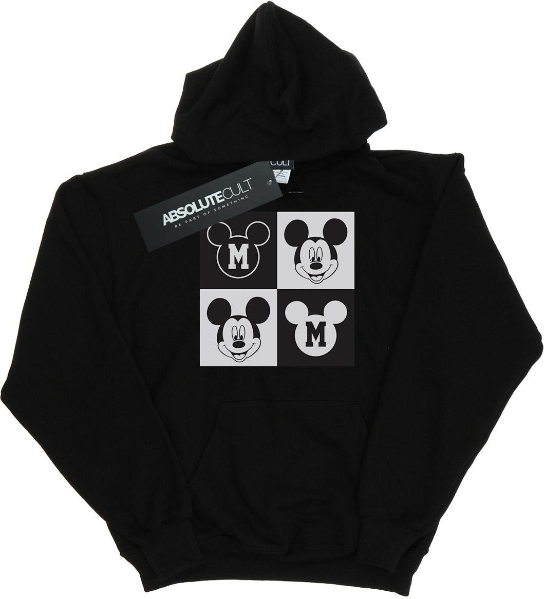 Disney - "Mickey Mouse Smiling Squares" Kapuzenpullover für Mädchen (Schwarz)