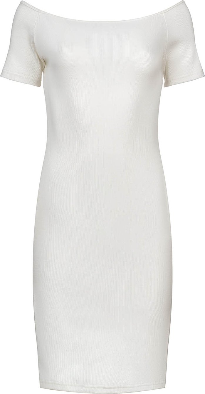 Klassisches weißes, schulterfreies, eng anliegendes Kleid