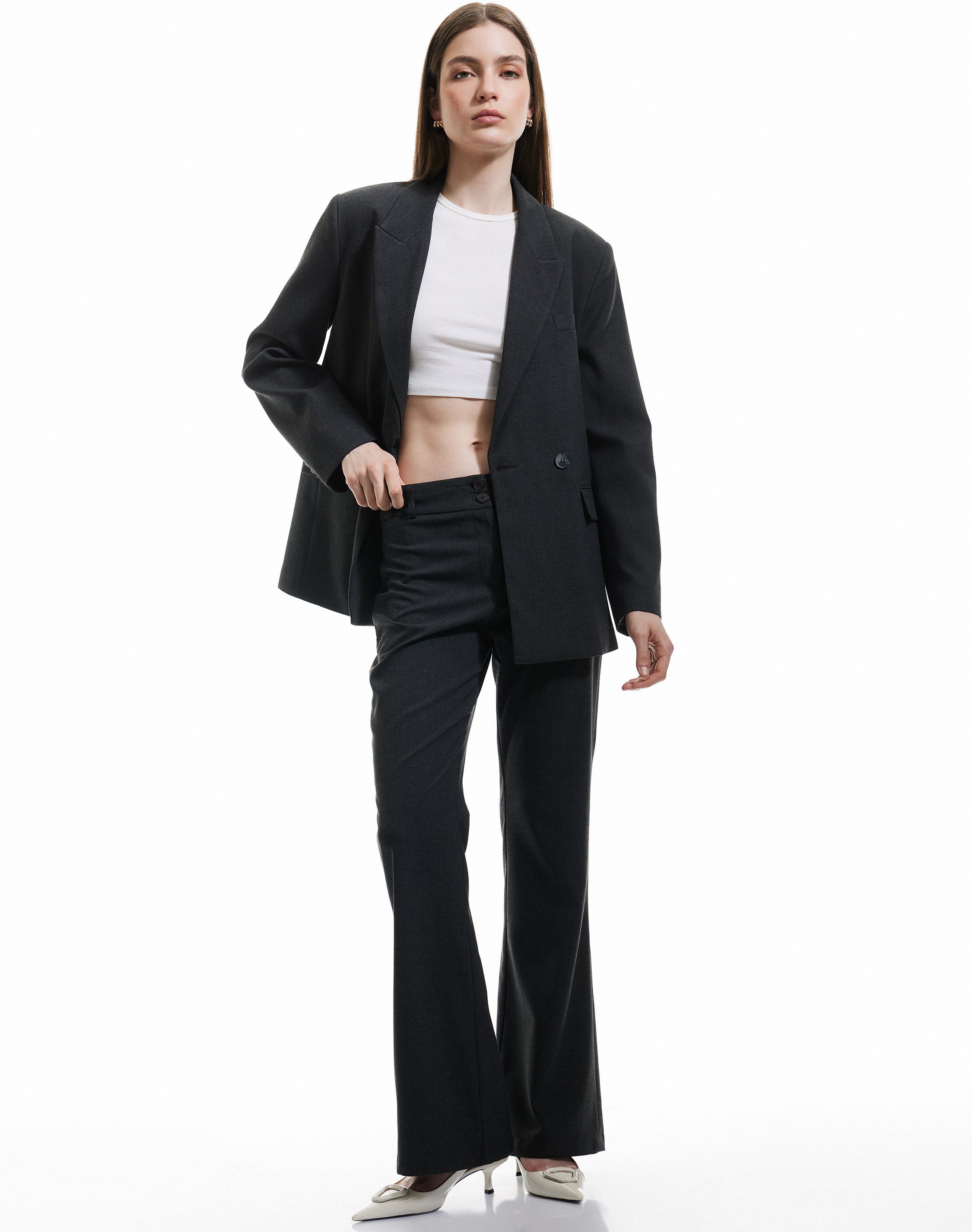 Koton HOSEN Koton Elegante Schlaghose mit Knöpfen