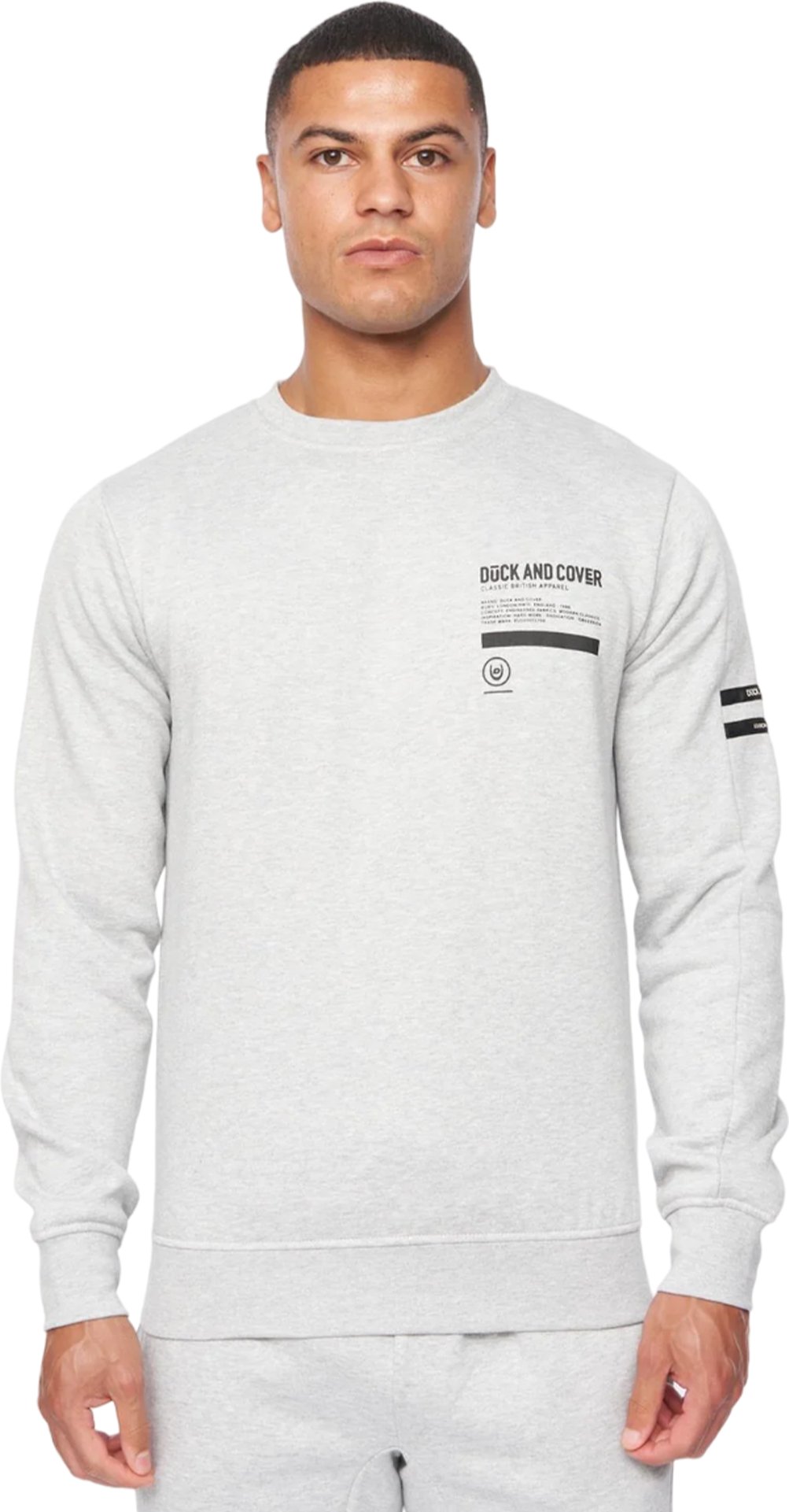 Duck and Cover - "Jennerkins" Pullover Rundhalsausschnitt für Herren (Grau meliert)