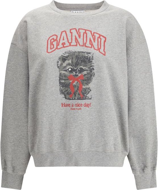 Ganni Graues Baumwoll-Sweatshirt